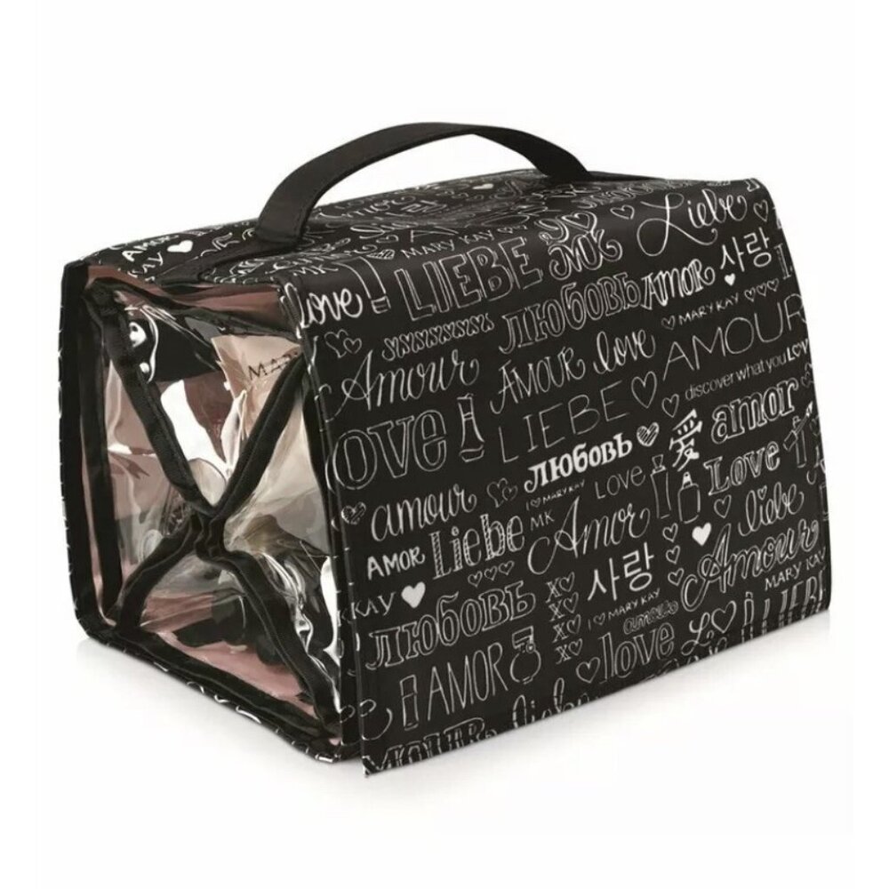 Mary Kay Black/White Roll-Up Travel Cosmetic/Skincare/Essentials Organizer Bag
